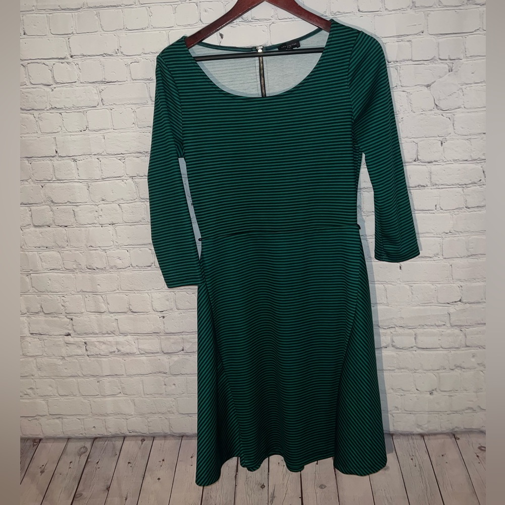 the limited green & black striped long sleeve dress size S - Picture 5 of 11